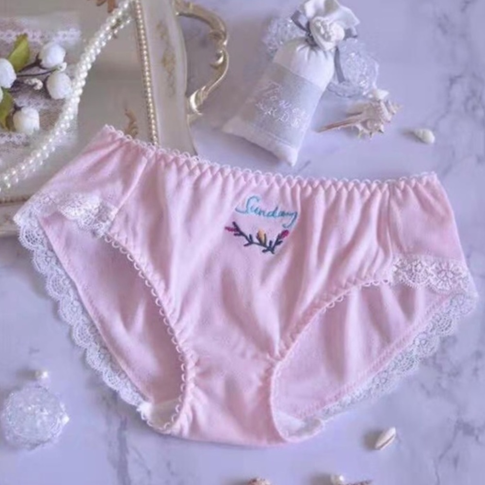 Pink Sunday Panties. Super soft baby cotton panties. 24" to 34" waist